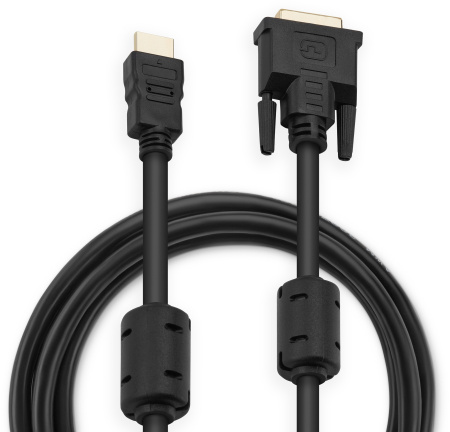 Кабель Buro HDMI-19M-DVI-D-1.8M HDMI (m) DVI-D (m) 1.8м феррит.кольца черный