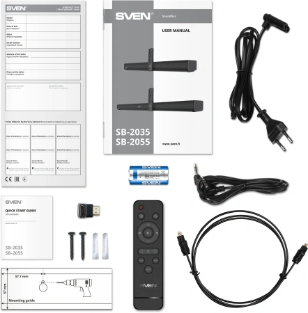Саундбар Sven SB-2035 1.0 черный 40Вт BT