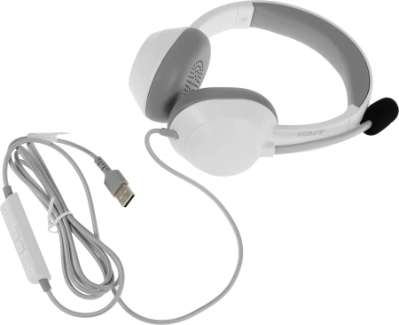 Наушники с микрофоном A4Tech FH150U белый 2м накладные USB (FH150U WHITE)