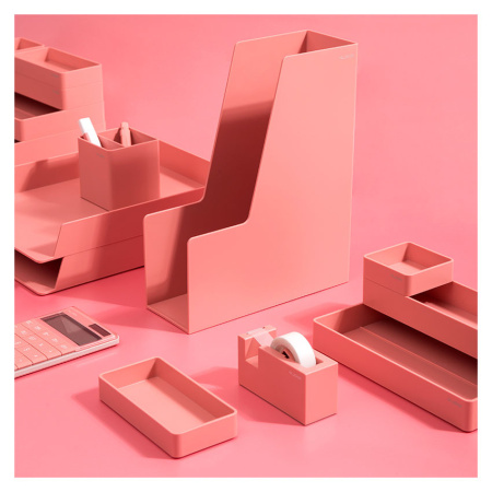 Лоток вертикальный Deli ENS022PINK Nusign для бумаг A4 розовый пластик