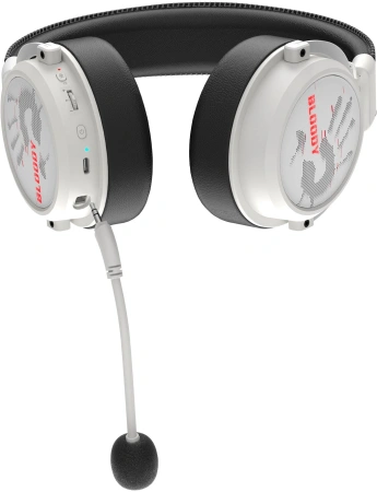 Наушники с микрофоном A4Tech Bloody MR590 Sports белый/черный 1.5м мониторные BT/Radio/3.5mm (MR590+