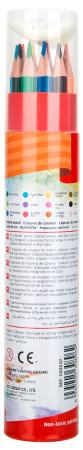 Карандаши цв. Deli EC00307 ColoRun трехгран. тополь 12цв. карт.тубус