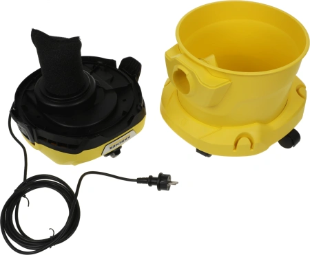 Строительный пылесос Karcher WD 2 Plus V-12/4/18 1000Вт (уборка: сухая/сбор воды) желтый