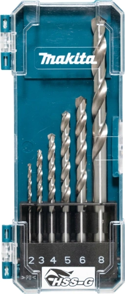 Набор сверл Makita HSS-G (D-75742) по металлу (6пред.) для шуруповертов/дрелей