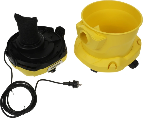 Строительный пылесос Karcher WD 2 Plus V-12/4/18 1000Вт (уборка: сухая/сбор воды) желтый