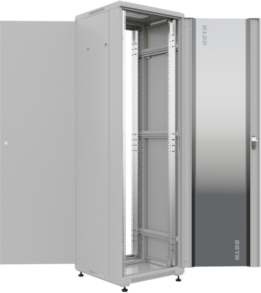 Шкаф серверный NTSS Премиум (NTSS-R22U6060GS) напольный 22U 600x600мм пер.дв.стекл металл 900кг серы