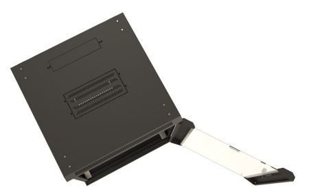 Шкаф коммутационный Hyperline (TWB-1245-GP-RAL9004) настенный 12U 600x450мм пер.дв.стекл 2 бок.пан. 60кг черный 650мм IP20 сталь