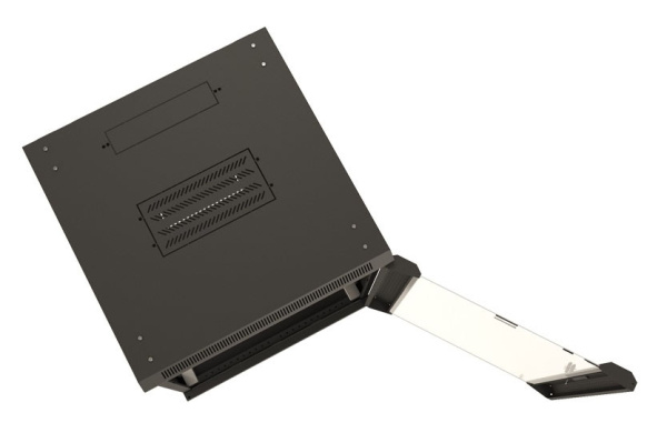 Шкаф коммутационный Hyperline (TWB-1845-GP-RAL9004) настенный 18U 600x450мм пер.дв.стекл 60кг черный 275мм 180град. 908мм IP20 сталь