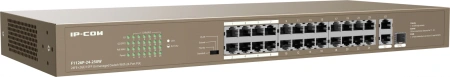 Коммутатор IP-Com F1126P-24-250W (L2) 24x100Мбит/с 2x1Гбит/с 1xКомбо(1000BASE-T/SFP) 1SFP 24PoE 230W неуправляемый
