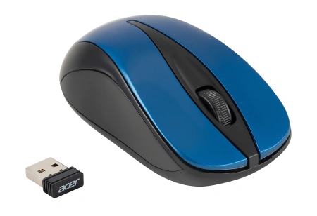 Мышь Acer OMR132 синий/черный оптическая (1000dpi) беспроводная USB для ноутбука (2but)