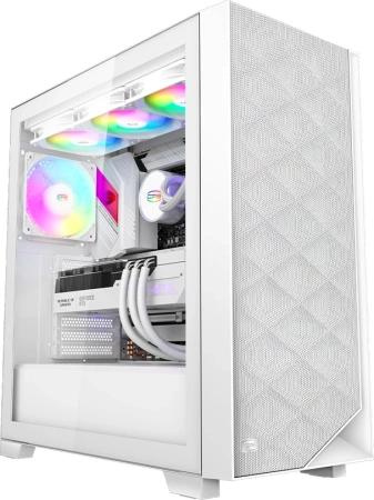 Корпус PcCooler C3D510 WH ARGB белый без БП ATX 5x120mm 5x140mm 2xUSB3.0 audio bott PSU