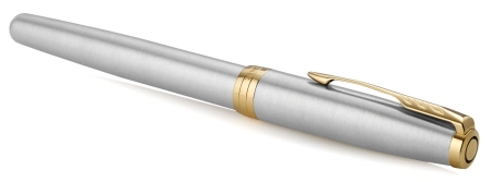 Ручка перьев. Parker Sonnet Core F527 (CW1931504) Stainless Steel GT F сталь нержавеющая подар.кор.