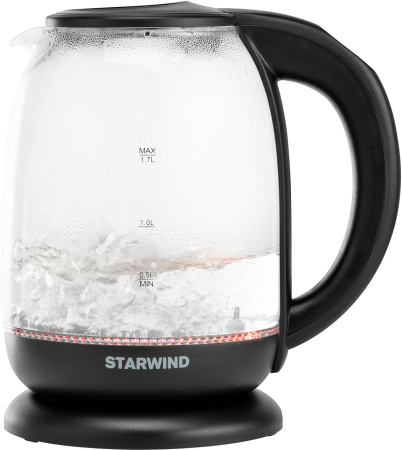 Чайник электрический Starwind SKS4517 1.7л. 2200Вт черный (корпус: стекло)