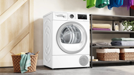 Сушильная машина Bosch Serie 6 WTU8769SSN пан.англ. кл.энер.:A макс.загр.:9кг белый