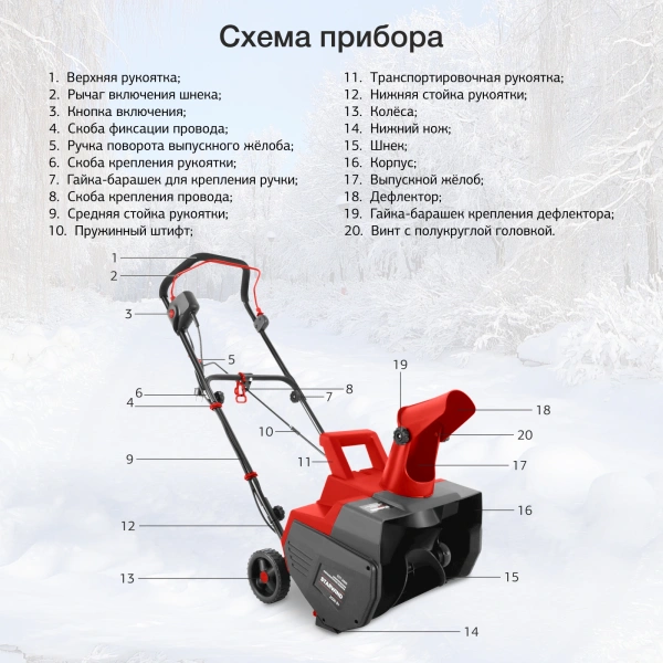 Снегоуборщик электр. Starwind EST-2000 2кВт