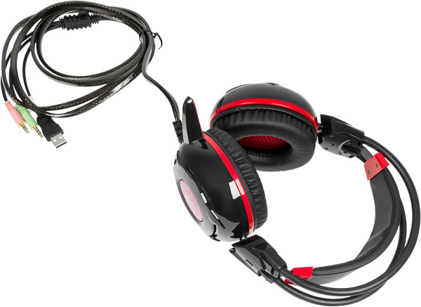 Наушники с микрофоном A4Tech Bloody G300 черный/красный 2.2м мониторные оголовье (G300 BLACK+RED)