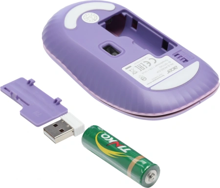 Мышь Acer OMR205 фиолетовый оптическая 1200dpi беспров. USB для ноутбука 3but (ZL.MCEEE.02K)