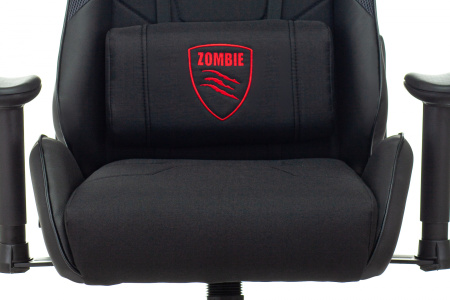 Кресло игровое Zombie Thunder 1 черный/карбон ткань/эко.кожа с подголов. крестов. пластик