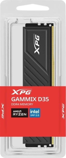 Память DDR4 8GB 3600MHz A-Data AX4U36008G18I-SBKD35 XPG Gammix D35 RTL PC4-28800 CL18 DIMM 288-pin 1.35В dual rank Ret