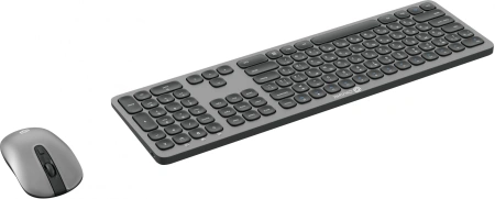 Клавиатура + мышь Оклик 300M клав:серый мышь:серый/черный USB беспроводная slim (1488402)