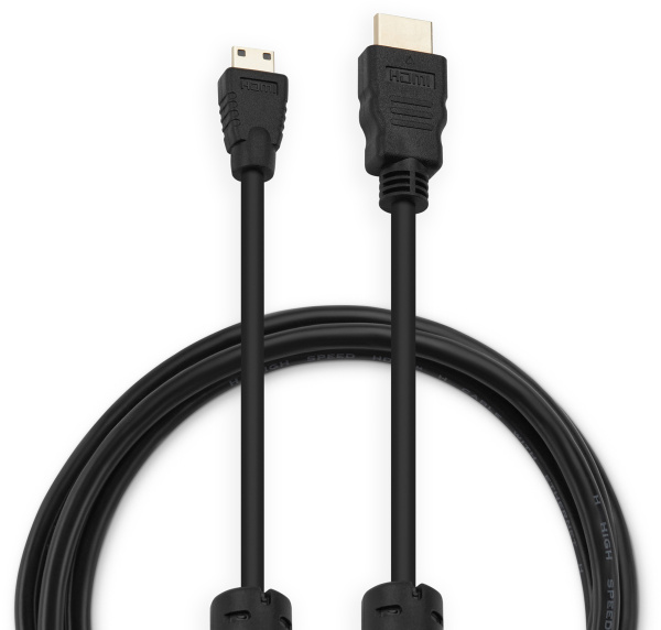 Кабель аудио-видео Buro HDMI 1.4 HDMI (m)/Mini HDMI (m) 1.8м. феррит.кольца позолоч.конт. черный (MINIHDMI-1.8M)
