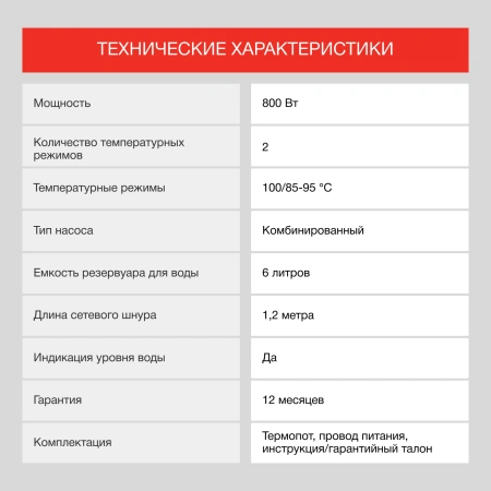 Термопот Starwind STP5401 6л. 800Вт черный/серебристый
