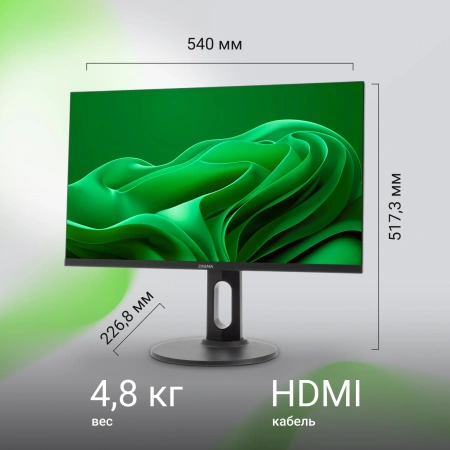 Монитор Digma 23.8" Progress 24P505F IPS FHD чер 5ms HDMI DP VGA M/M HAS Piv 100Hz 250cd In